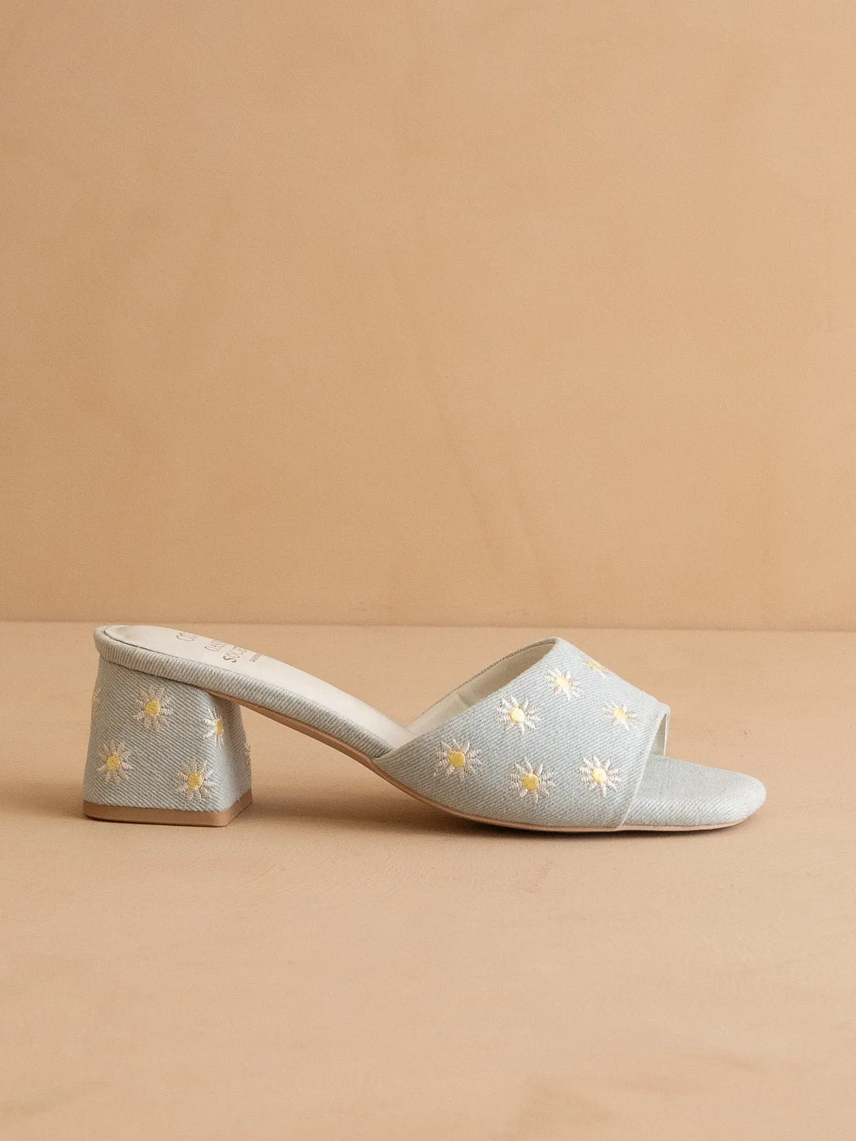 The Olive | Denim Low heeled sandal